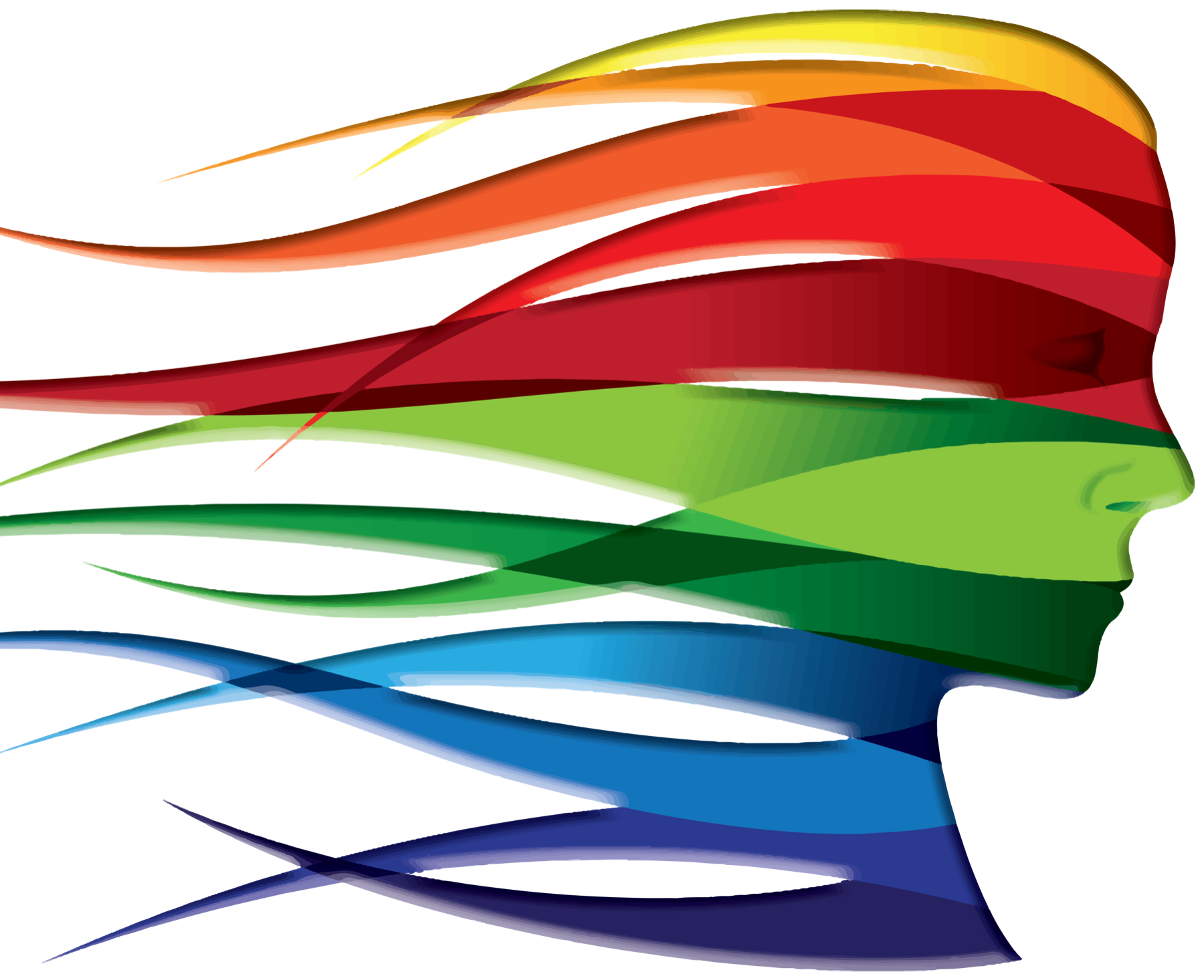 Mühlbauer Group Keyvisual – Profil aus bunten Farbbändern